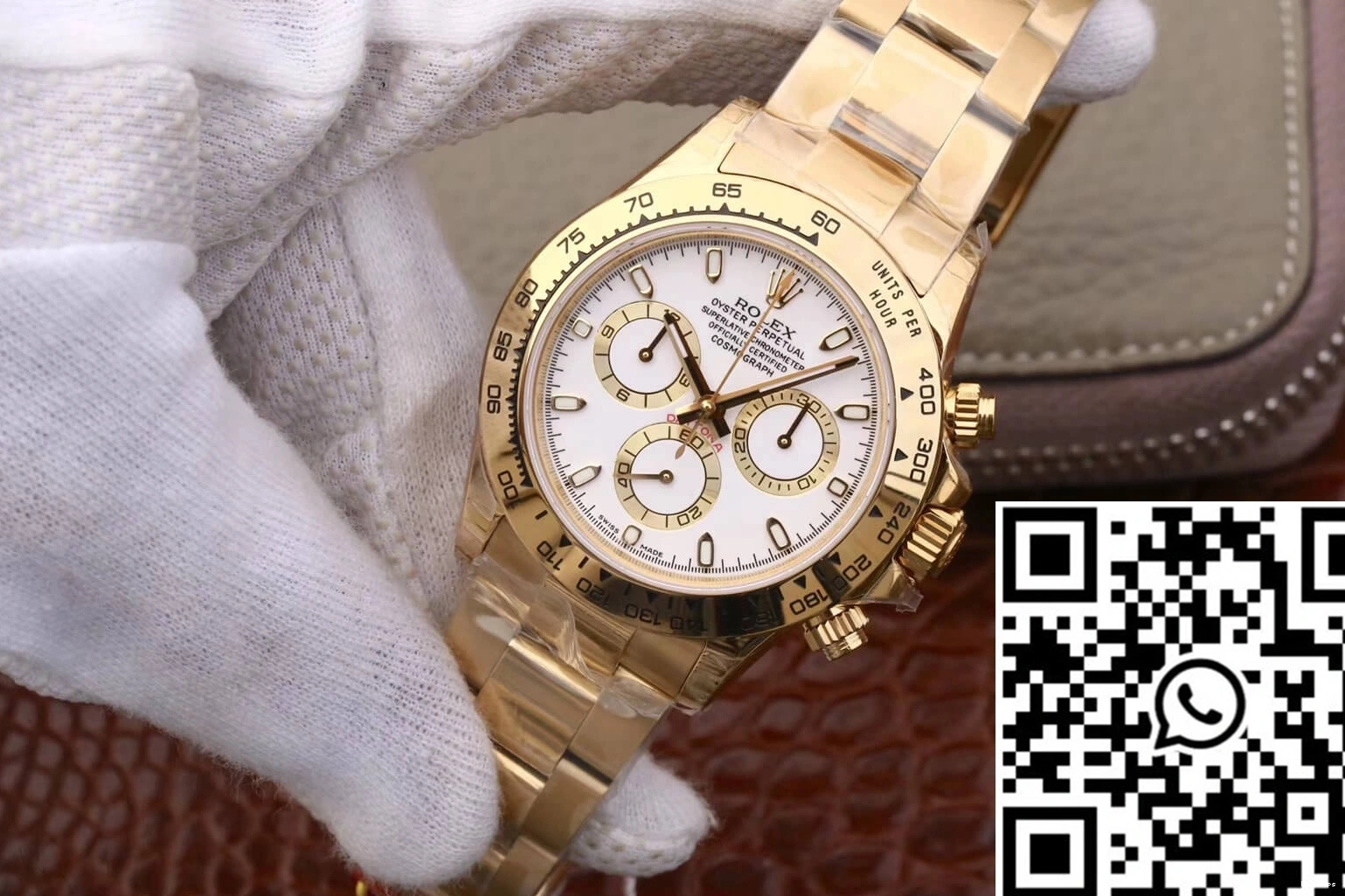 Factory White JH M116508-0001 Daytona Dial Cosmograph Yellow Rolex Gold 0521